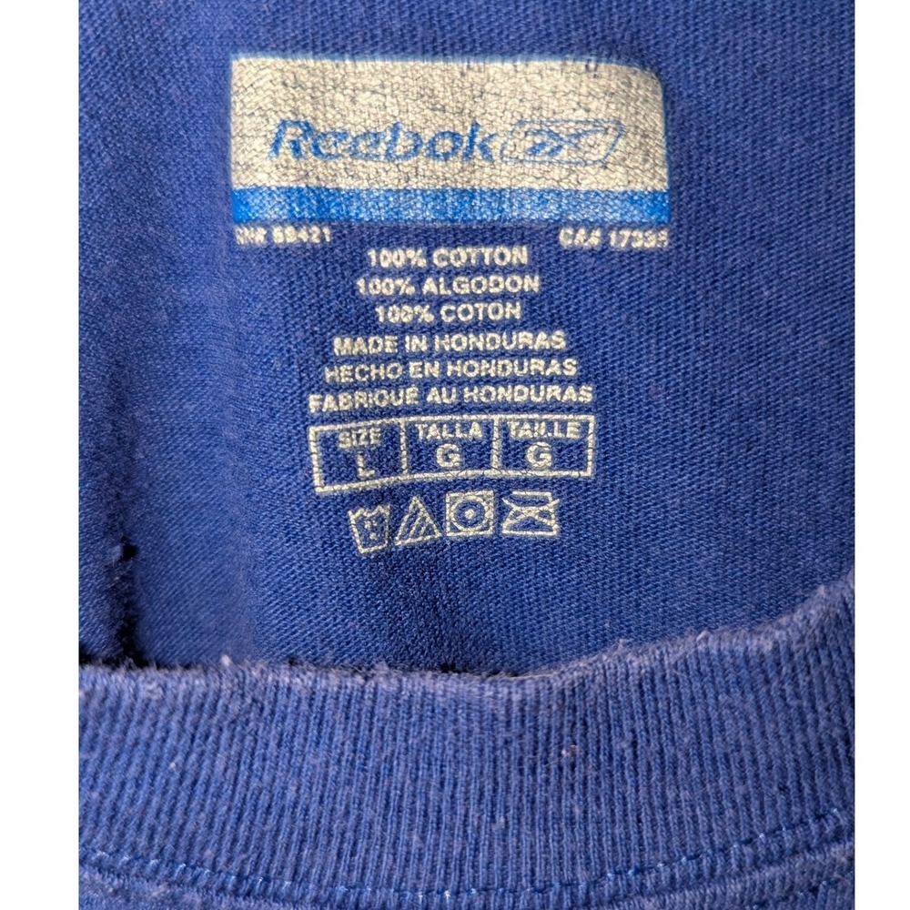 Reebok New York Giants Football T-Shirt Mens Large Blue Short Sleeve Cotton NY - Picture 2 of 5